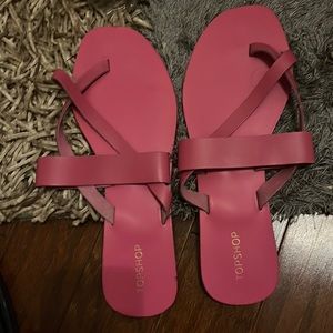 Top shop pink leather sandals